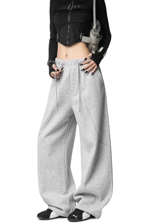 Color Contrast Stitch Sweat Pants