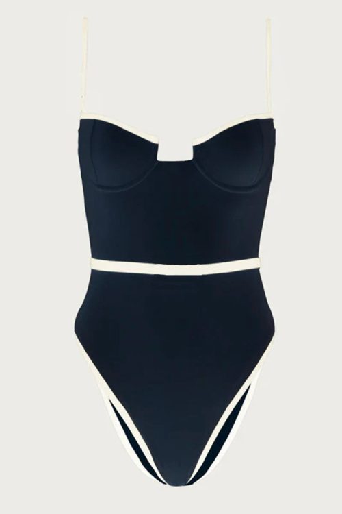 Contrast Cup One Piece Swimsuit