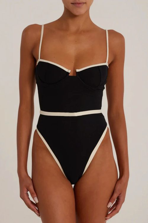 Contrast Cup One Piece Swimsuit