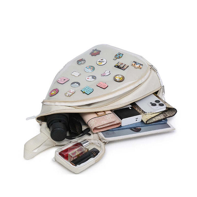 Convertible Ita Bag with Clear Window for Pin Display Convertible Ita Bag with Clear Window for Pin Display