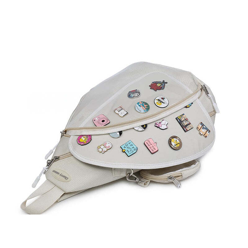 Convertible Ita Bag with Clear Window for Pin Display Convertible Ita Bag with Clear Window for Pin Display