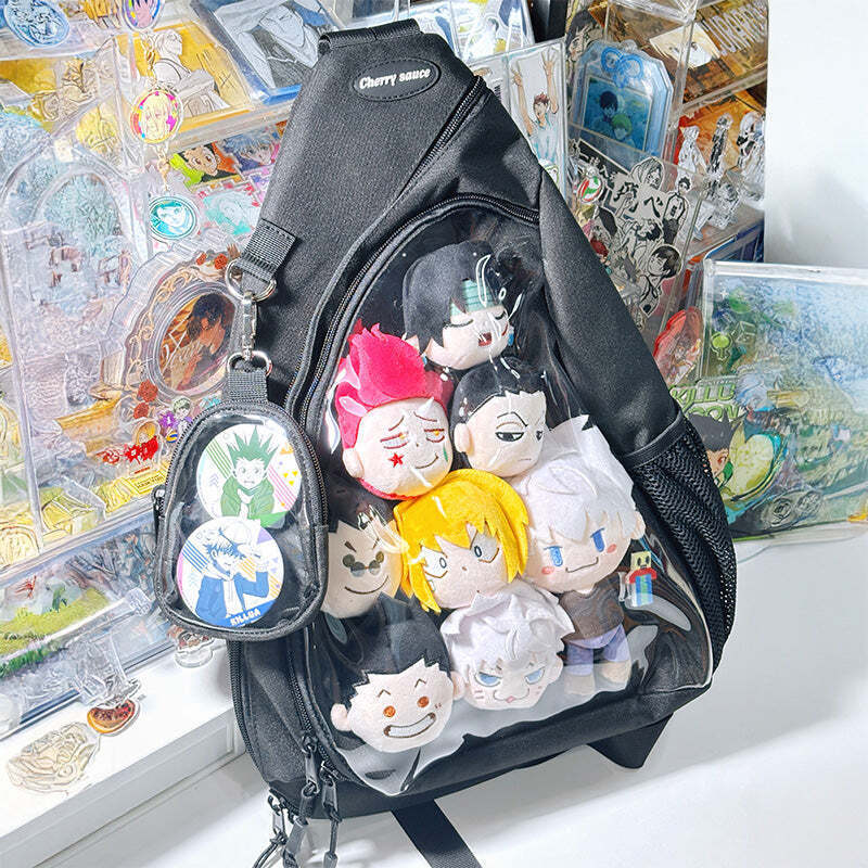 Convertible Ita Bag with Clear Window for Pin Display Convertible Ita Bag with Clear Window for Pin Display