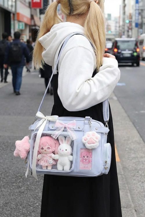 Convertible Ita Bag with Clear Window for Plushies and Pins