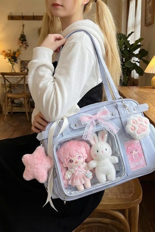 Convertible Ita Bag with Clear Window for Plushies and Pins