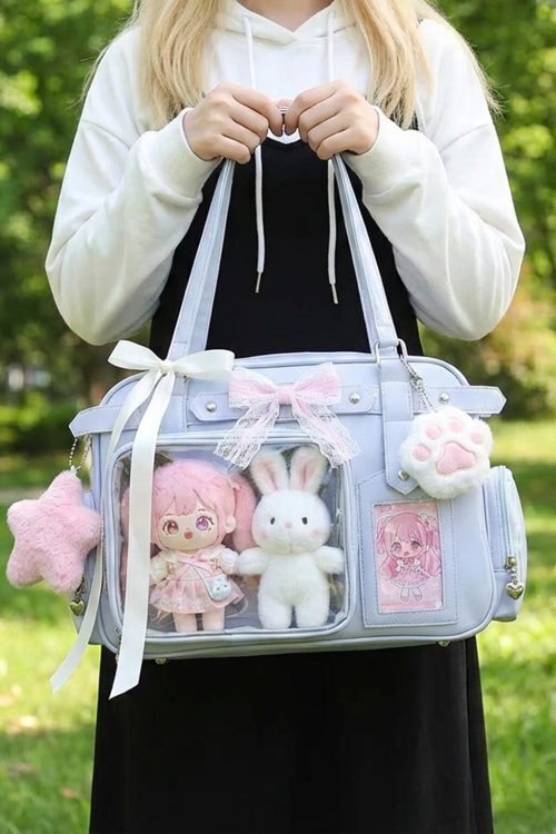 Convertible Ita Bag with Clear Window for Plushies and Pins
