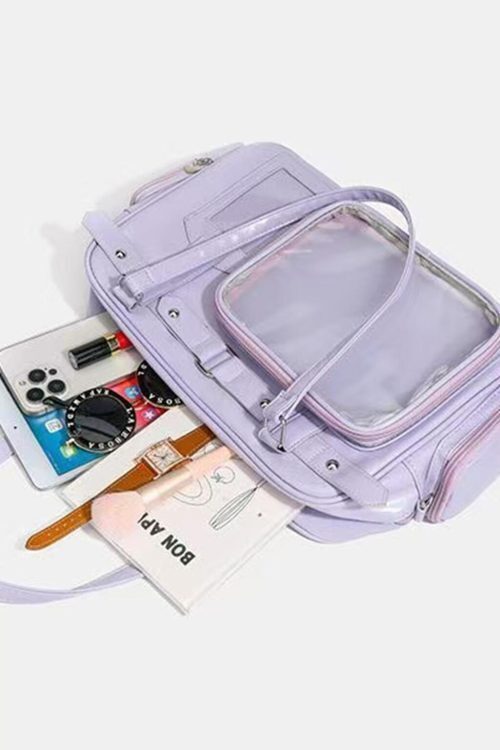 Convertible Ita Bag with Clear Window for Plushies and Pins