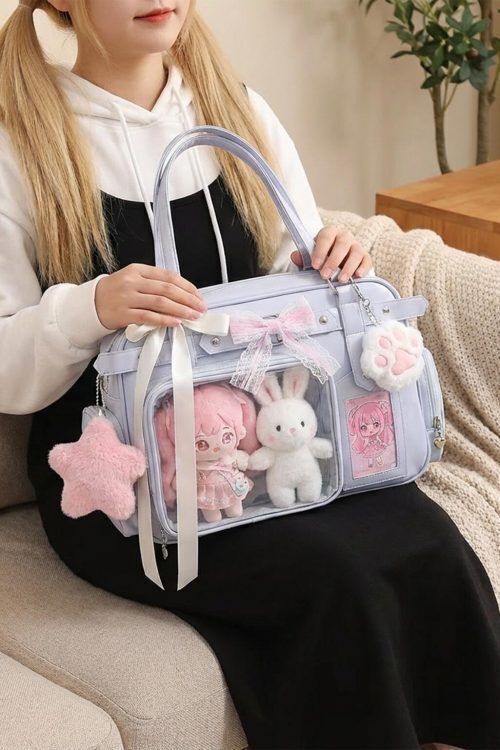 Convertible Ita Bag with Clear Window for Plushies and Pins