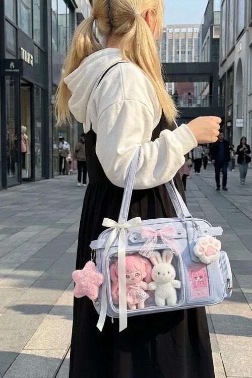 Convertible Ita Bag with Clear Window for Plushies and Pins