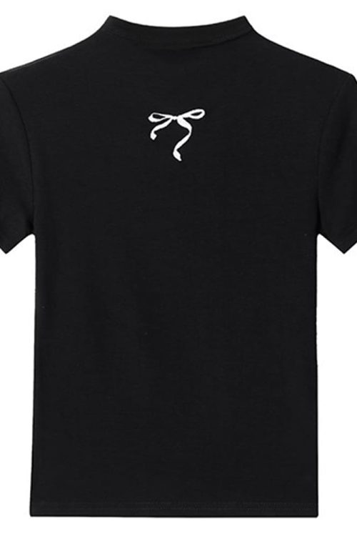 Coquette Bow Embroidery Top