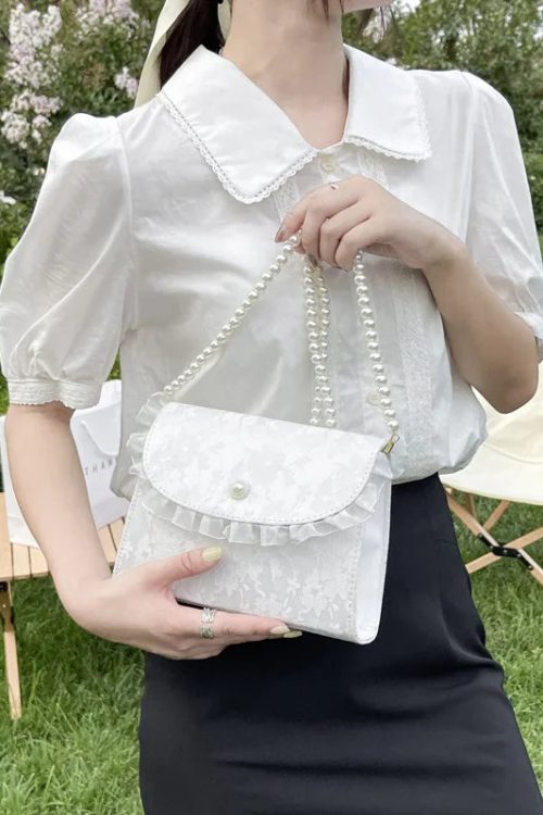 Coquette Pearl Chain Shoulder Bag