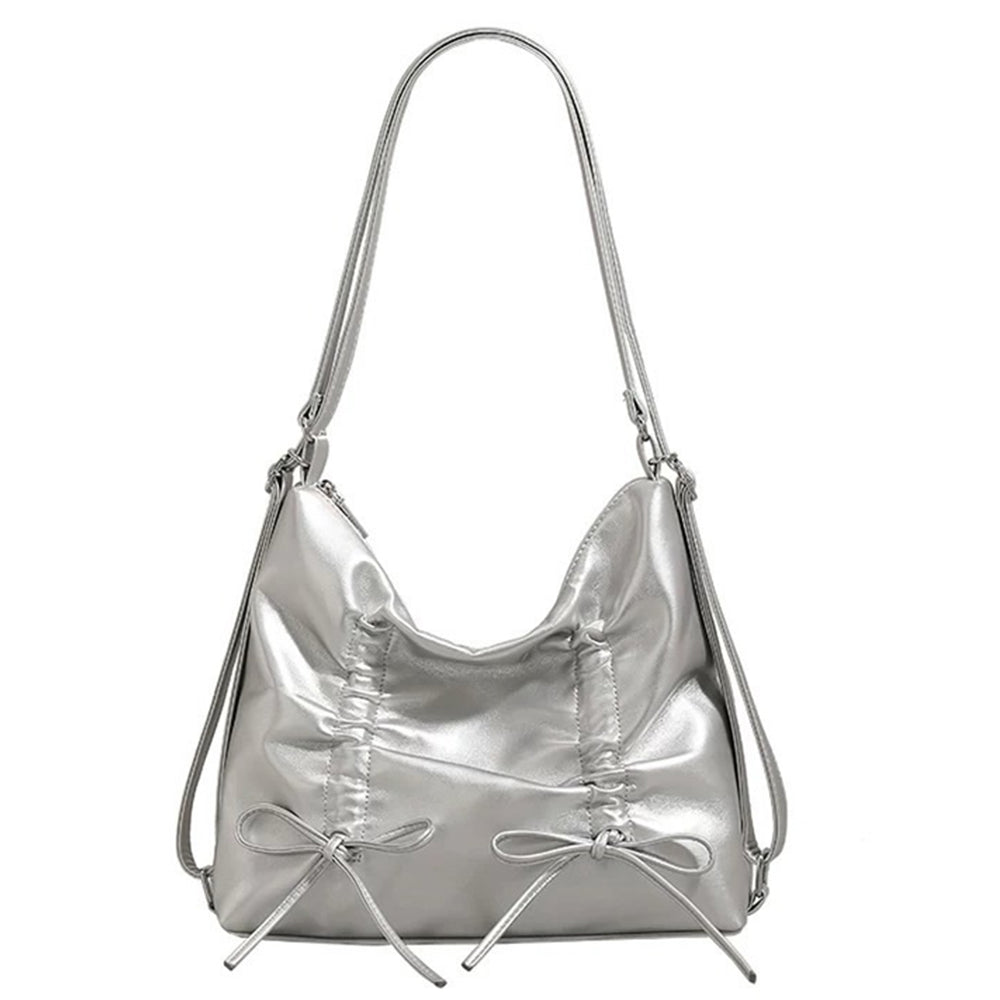 Coquette Ruched Bow Shoulder Bag