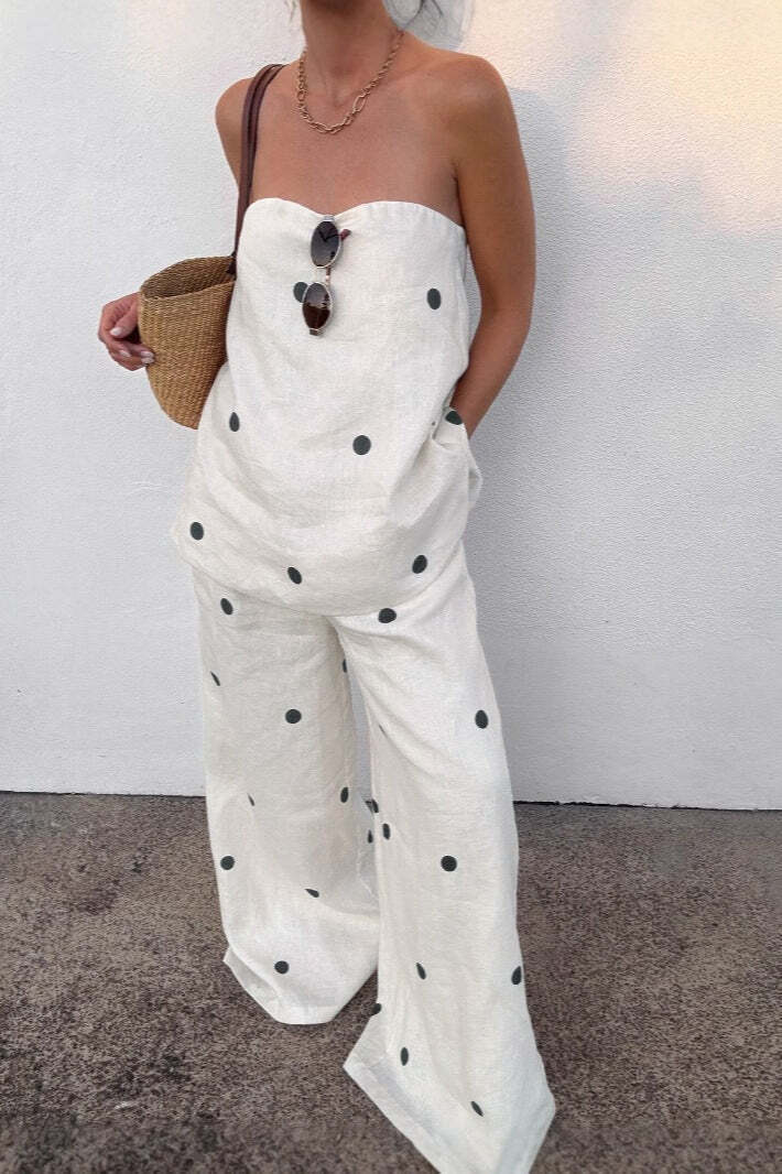 Cotton Polka Dot Tank Two Pieces Set