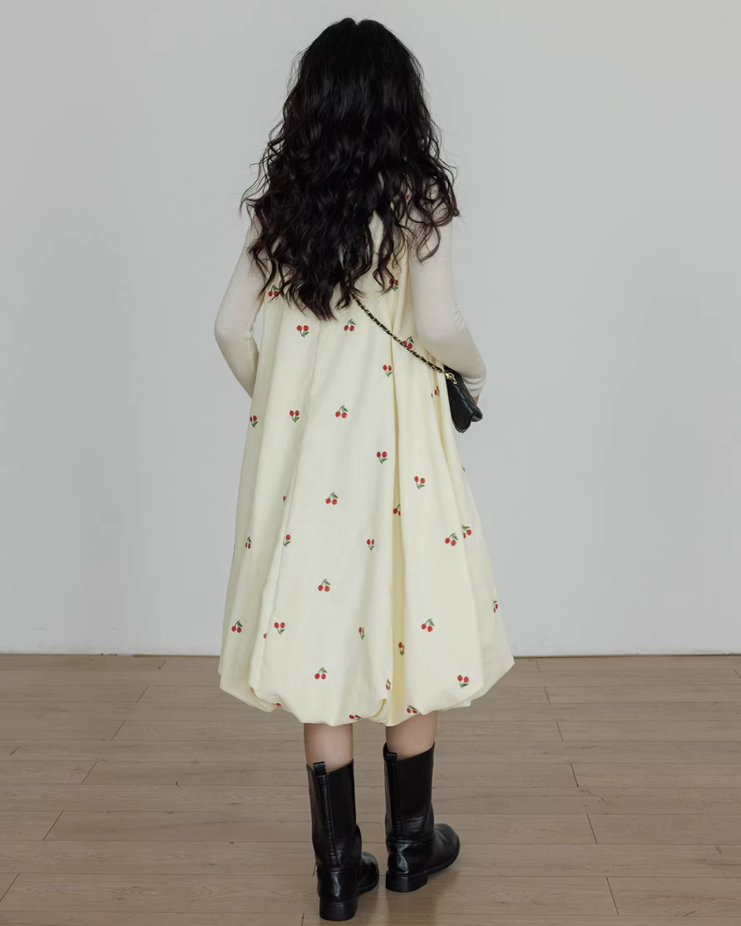 Crew Neck Cherry Vest Dress Crew Neck Cherry Vest Dress