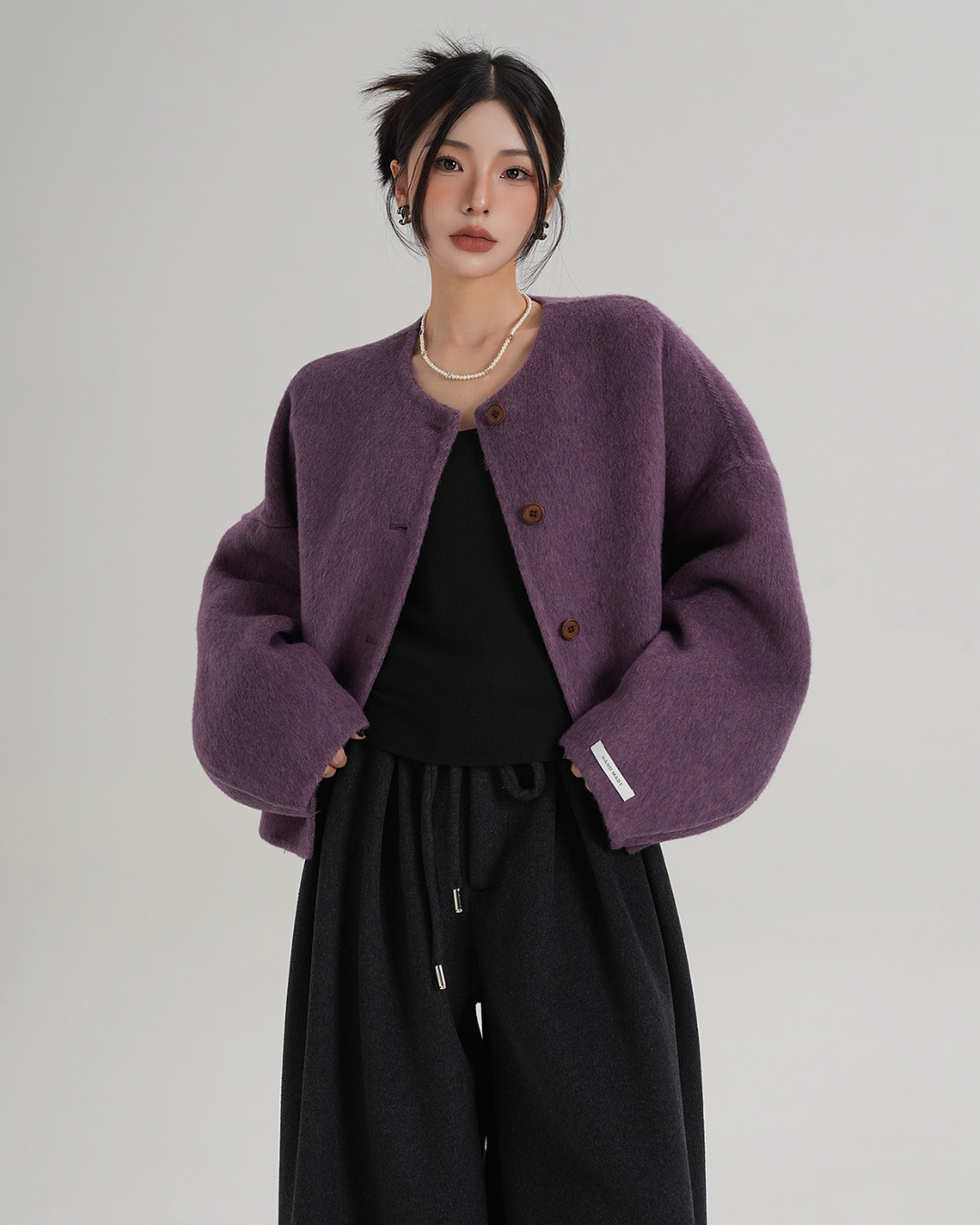 Crew Neck Knit Cardigan Crew Neck Knit Cardigan