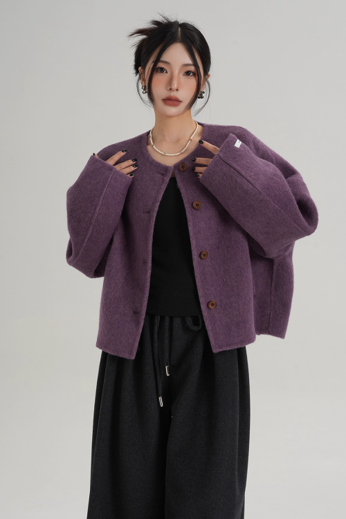 Crew Neck Knit Cardigan