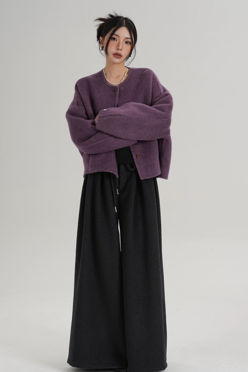 Crew Neck Knit Cardigan