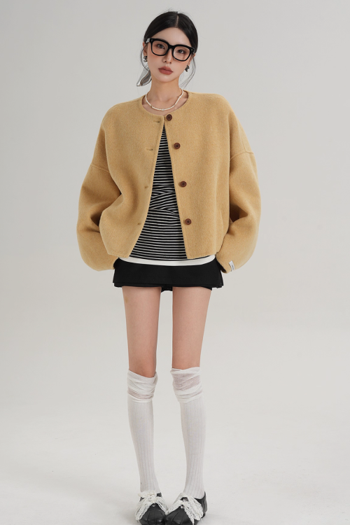 Crew Neck Knit Cardigan