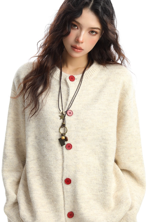 Crew Neck Knit Cardigan