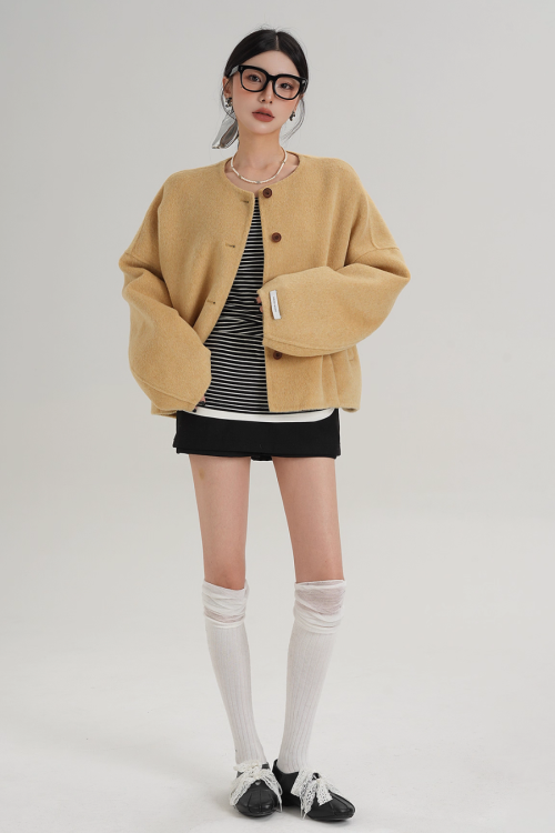 Crew Neck Knit Cardigan