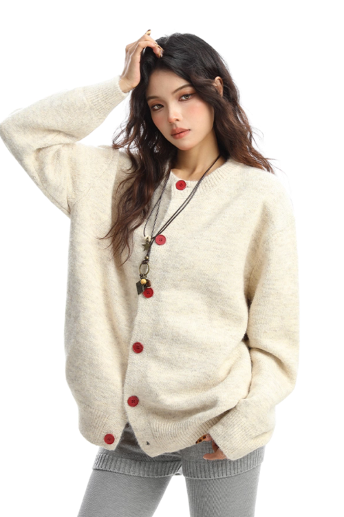 Crew Neck Knit Cardigan