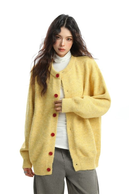 Crew Neck Knit Cardigan