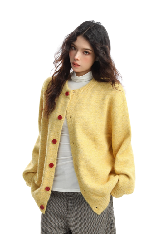 Crew Neck Knit Cardigan