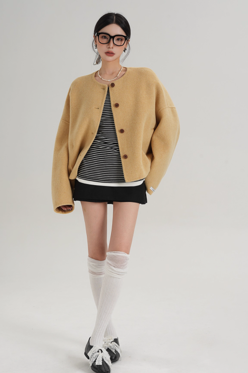 Crew Neck Knit Cardigan