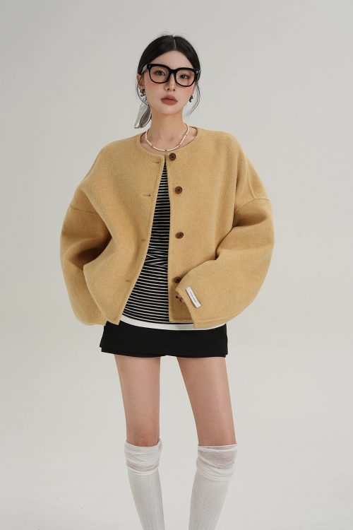 Crew Neck Knit Cardigan
