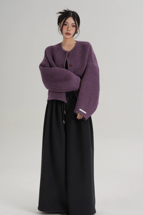 Crew Neck Knit Cardigan