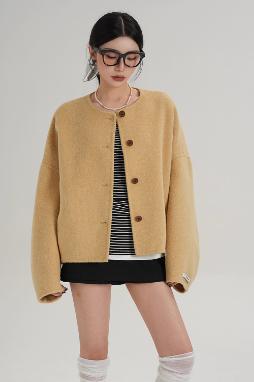 Crew Neck Knit Cardigan