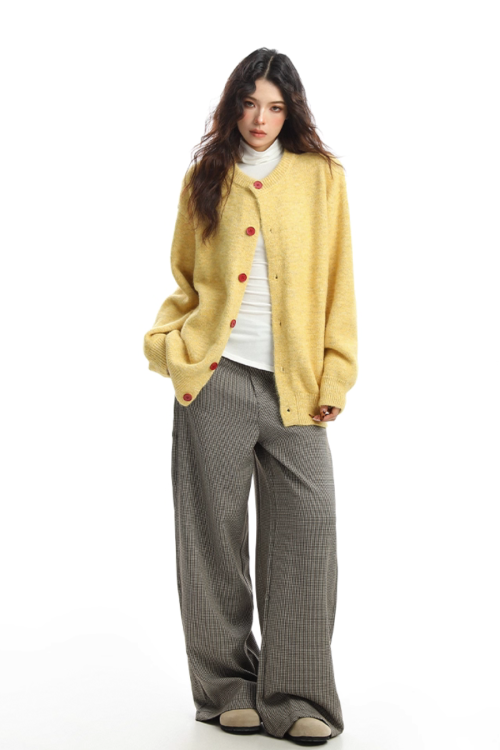 Crew Neck Knit Cardigan