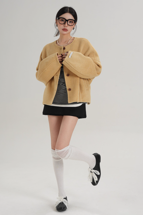 Crew Neck Knit Cardigan