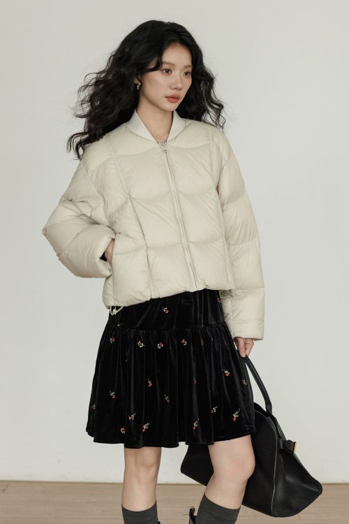 Crew Neck Short Puff Jacket