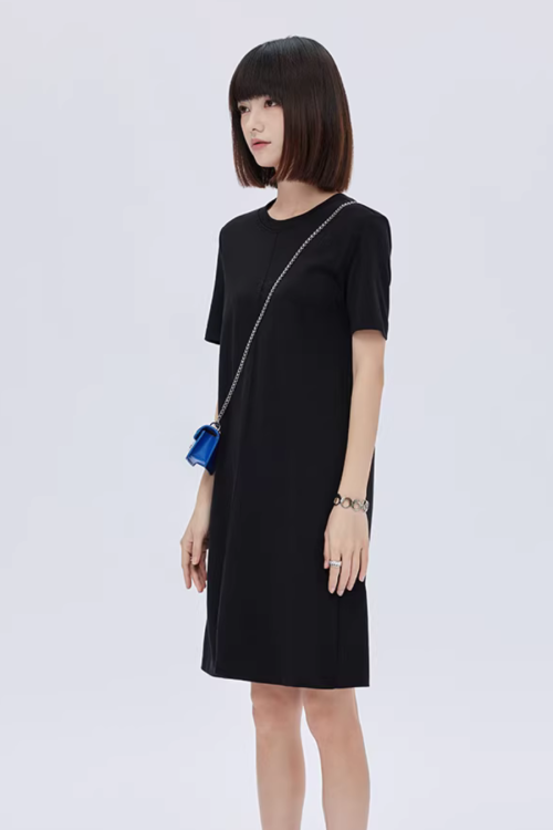 Crew Neck T-Shirt Short Dress