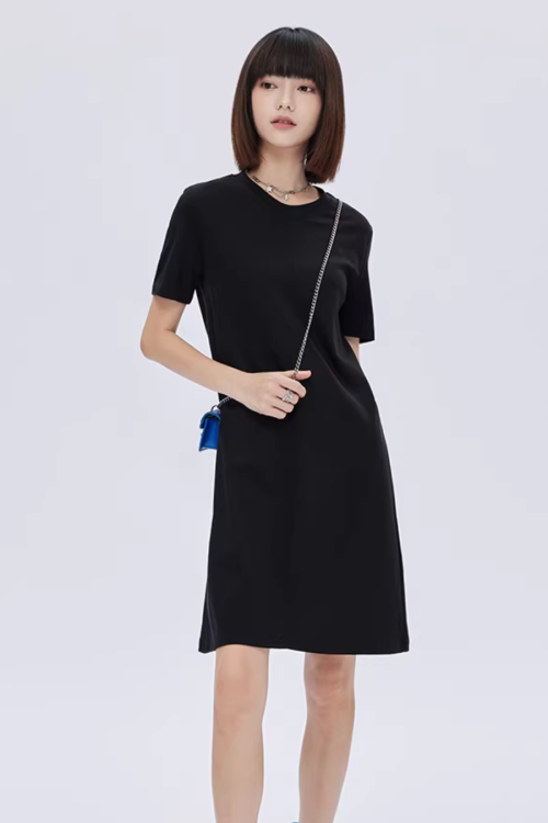 Crew Neck T-Shirt Short Dress