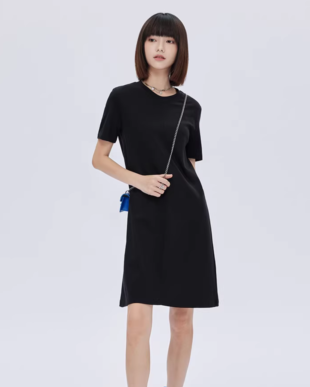 Crew Neck T-Shirt Short Dress Crew Neck T-Shirt Short Dress