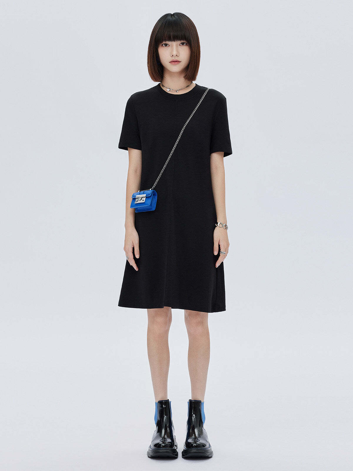 Crew Neck T-Shirt Short Dress Crew Neck T-Shirt Short Dress