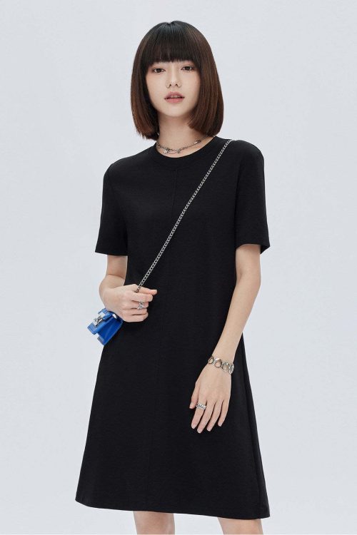 Crew Neck T-Shirt Short Dress