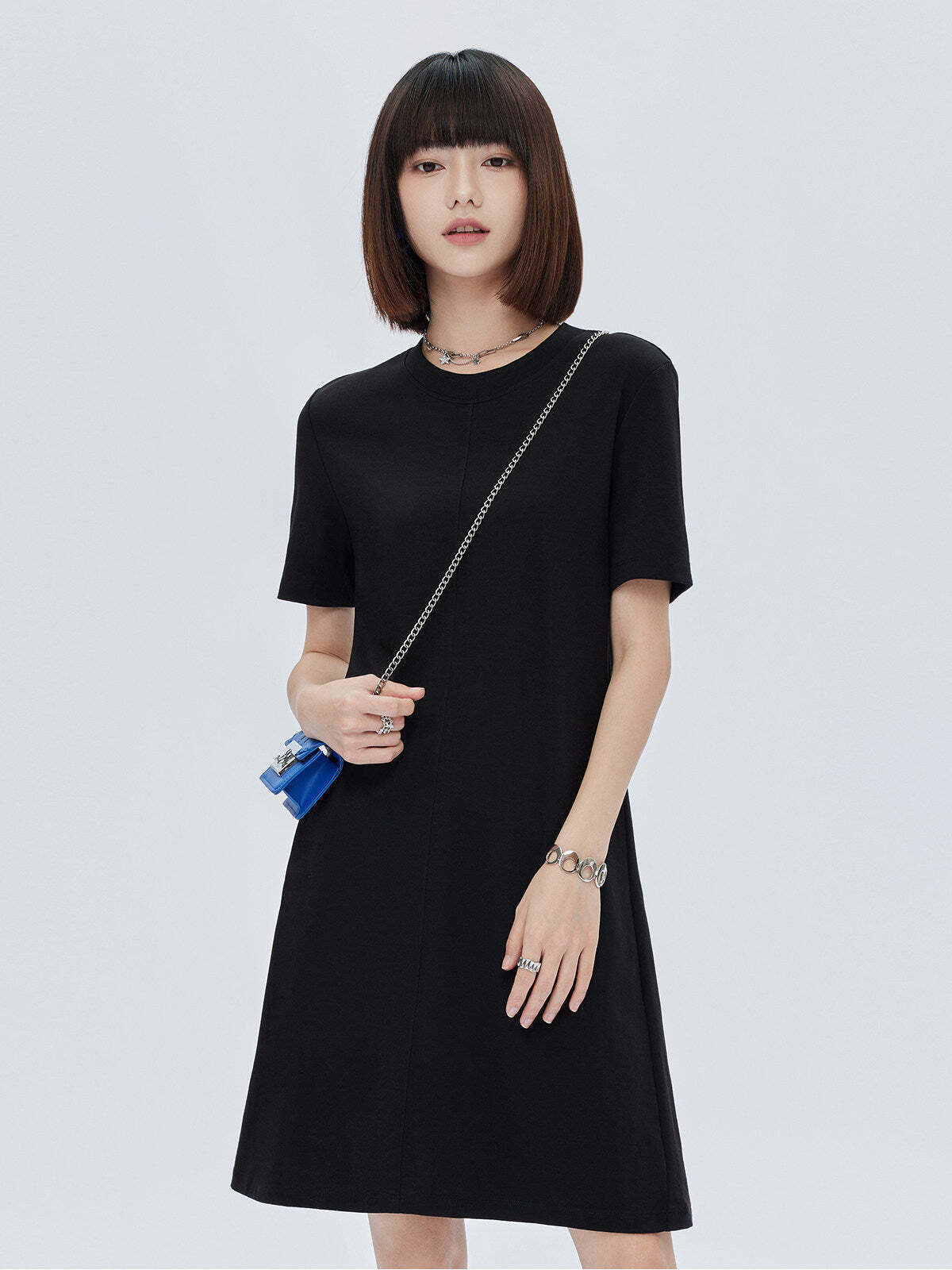 Crew Neck T-Shirt Short Dress Crew Neck T-Shirt Short Dress