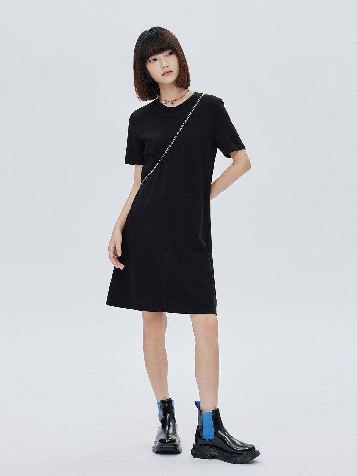 Crew Neck T-Shirt Short Dress Crew Neck T-Shirt Short Dress