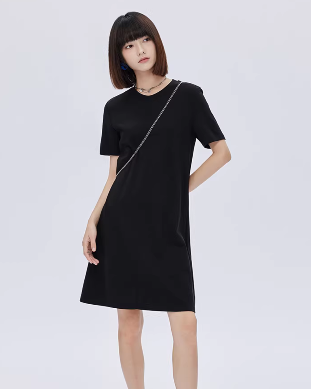 Crew Neck T-Shirt Short Dress Crew Neck T-Shirt Short Dress