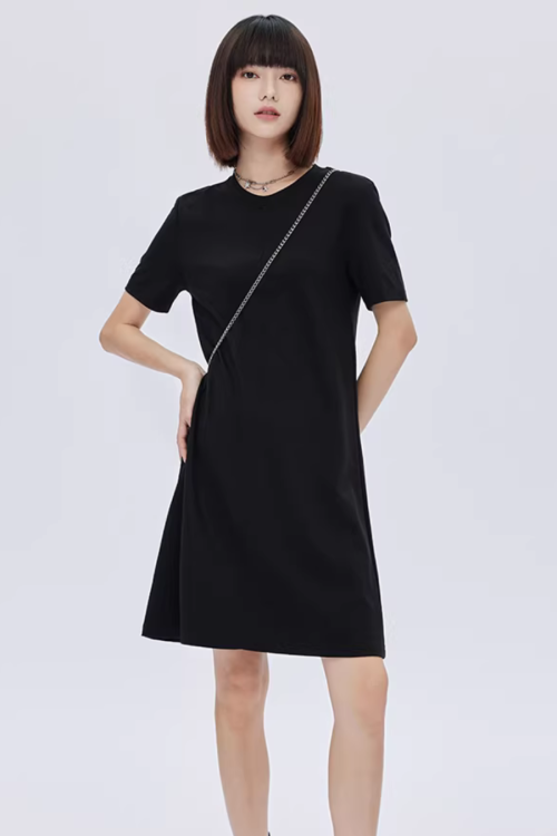 Crew Neck T-Shirt Short Dress