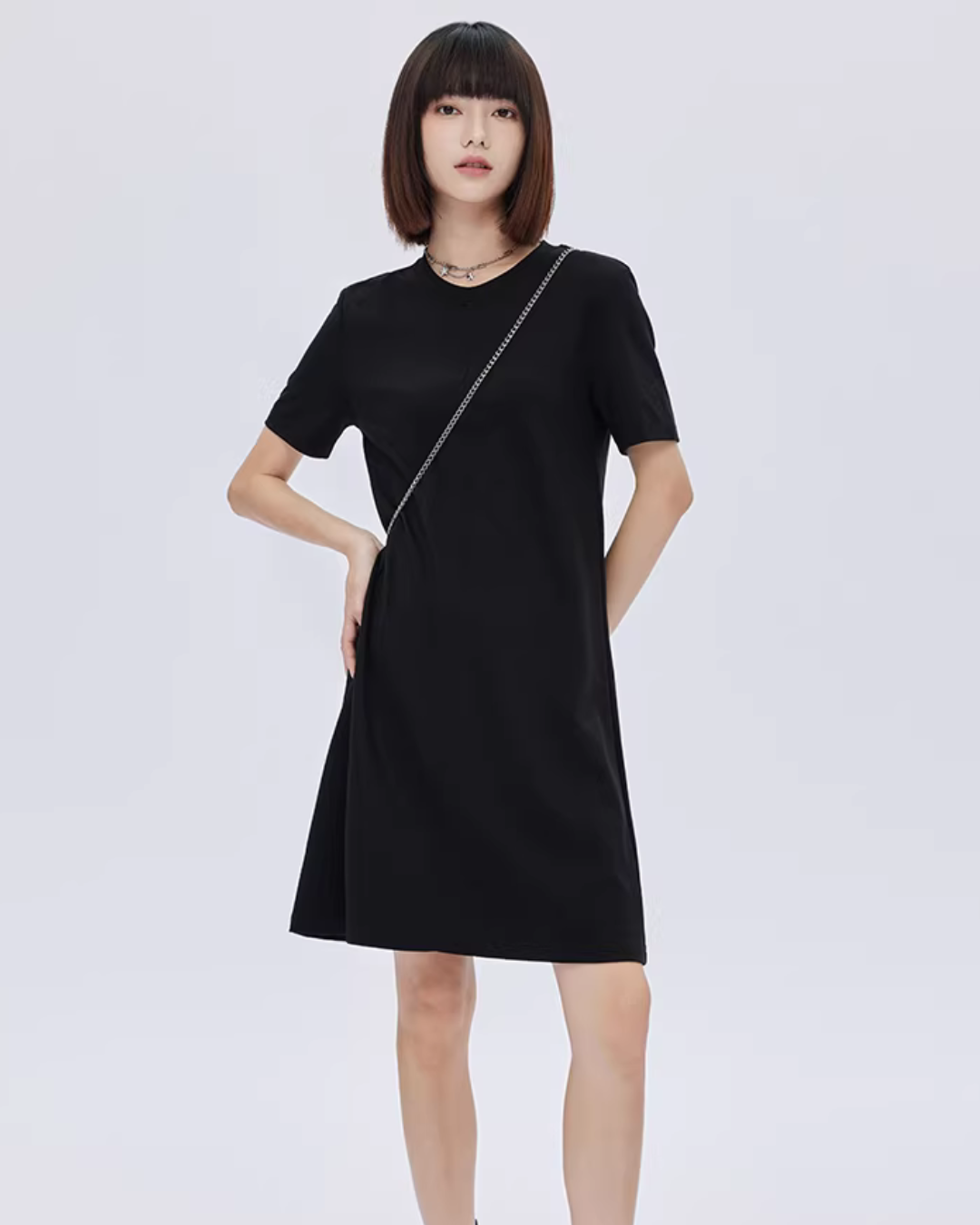 Crew Neck T-Shirt Short Dress Crew Neck T-Shirt Short Dress