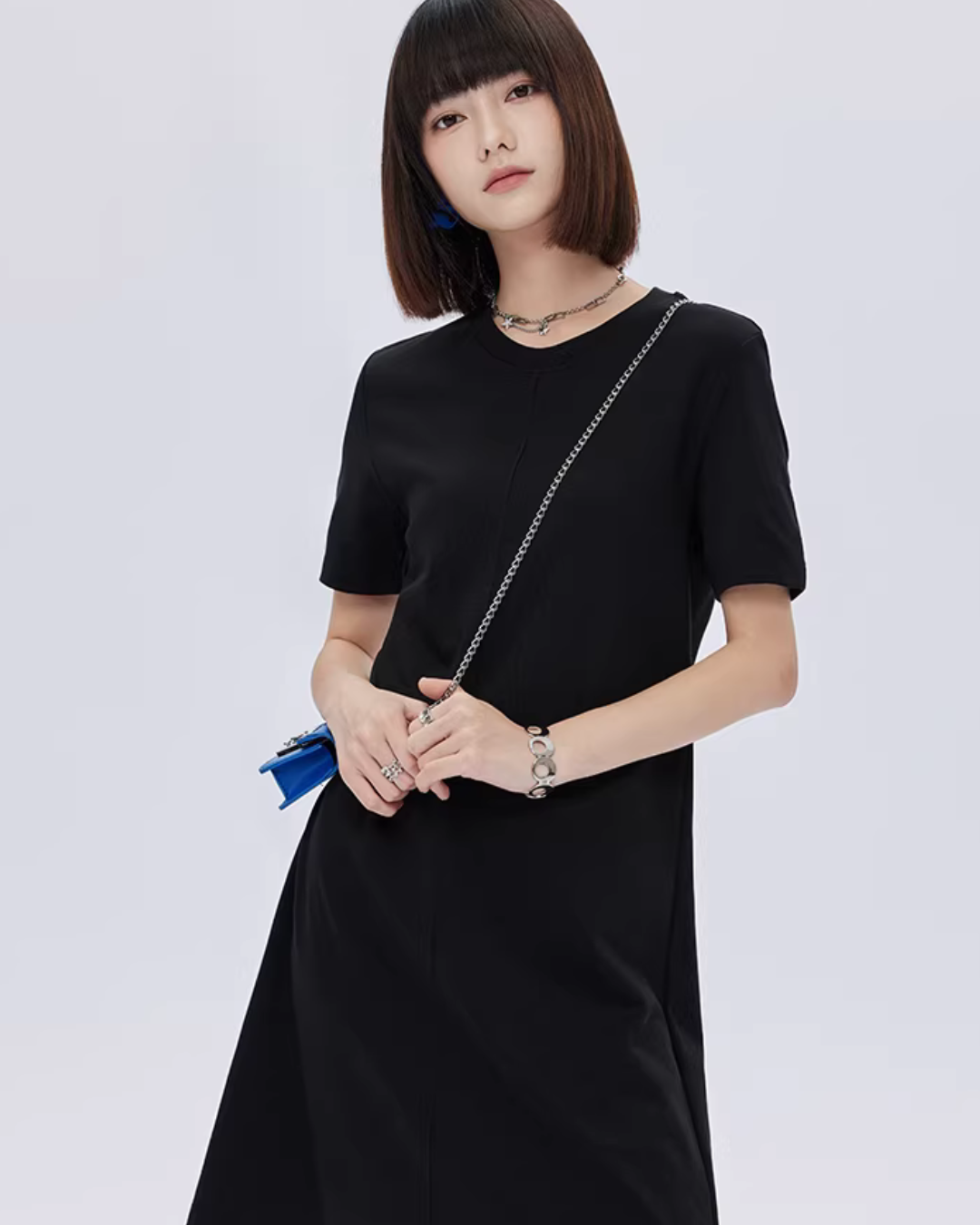 Crew Neck T-Shirt Short Dress Crew Neck T-Shirt Short Dress