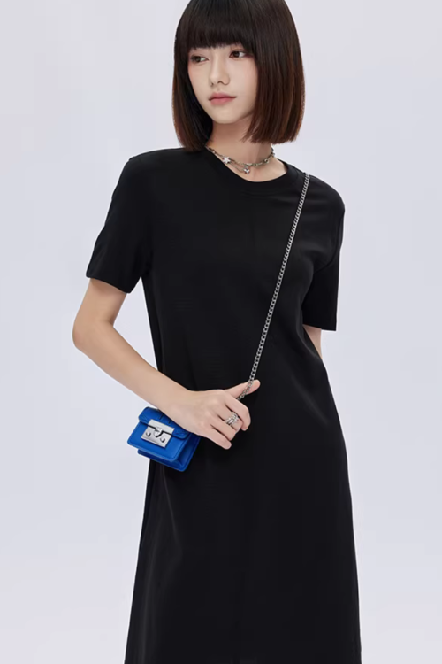 Crew Neck T-Shirt Short Dress