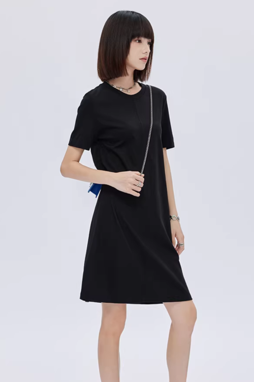 Crew Neck T-Shirt Short Dress