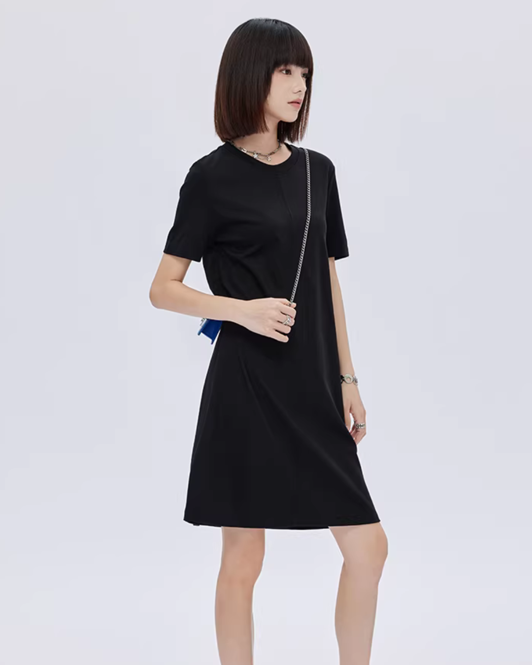 Crew Neck T-Shirt Short Dress Crew Neck T-Shirt Short Dress