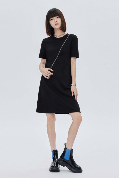 Crew Neck T-Shirt Short Dress