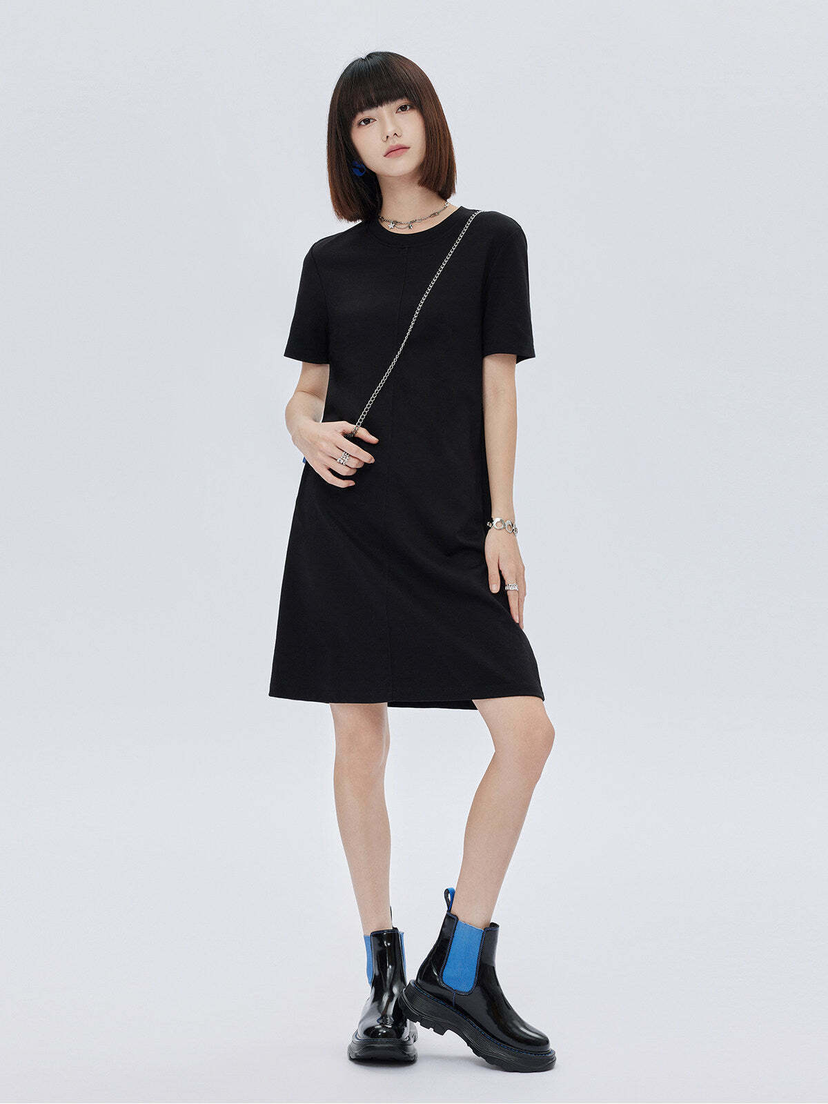 Crew Neck T-Shirt Short Dress Crew Neck T-Shirt Short Dress