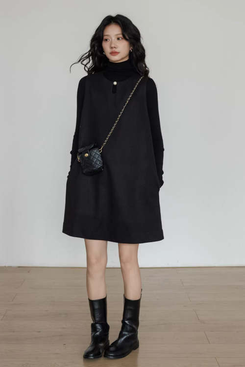 Crew Neck Vest Dress